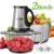SPZTJK Robot de corte eléctrico multifuncional de， picadora de carne eléctrica multifunción, trituradora, dos cuencos（acero inoxidable y vidrio）y cuchillas，para picar y triturar, ideal para verduras, ajo, ensalada, alimentos para bebés
